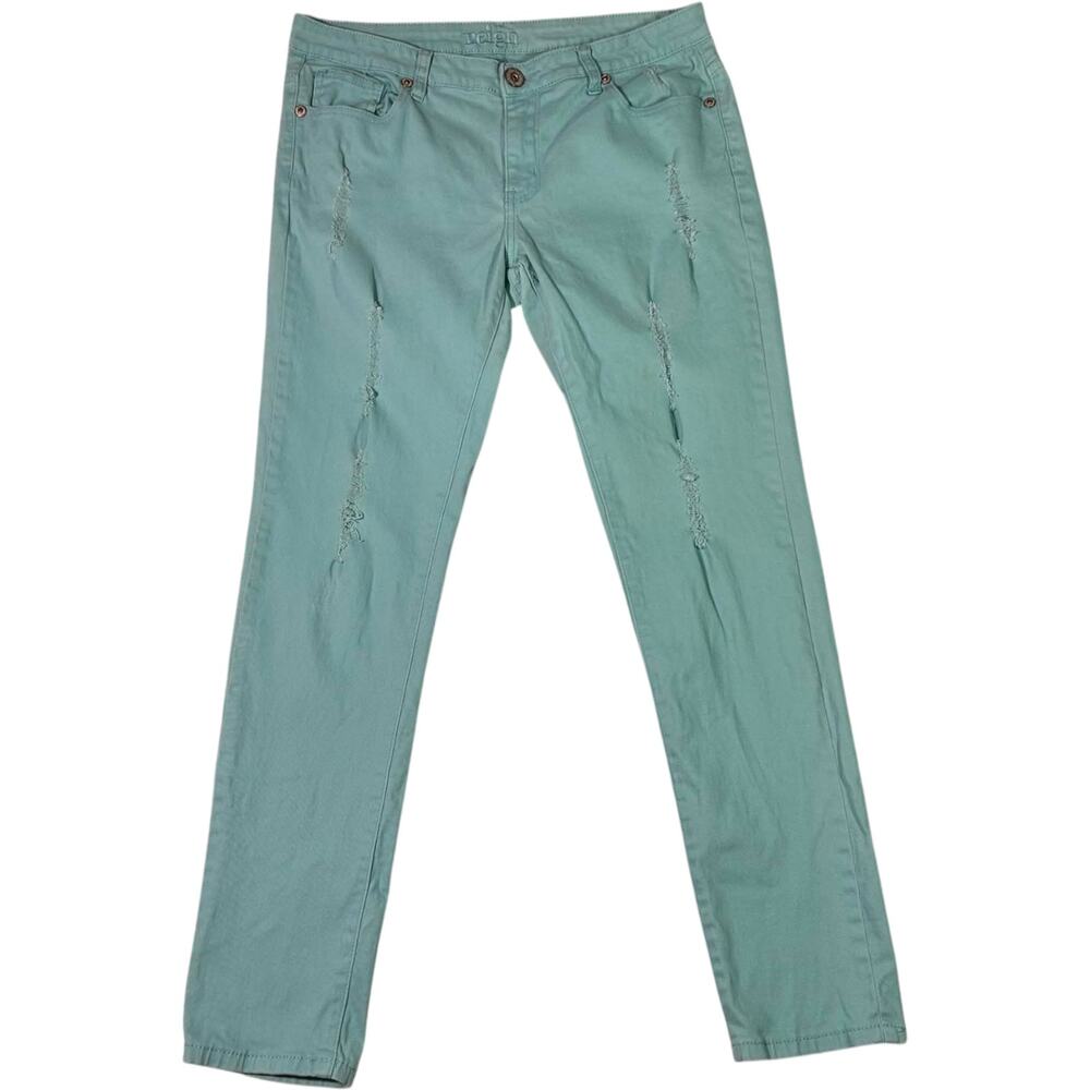 Reign Mint Mid Rise Distressed Skinny Jeans Women's 14 Soft Grunge Streetwear
